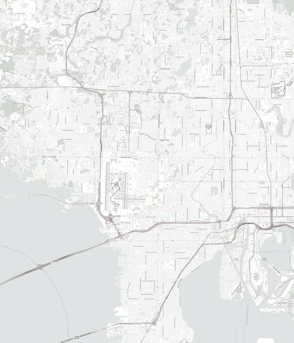 A map of the area covered