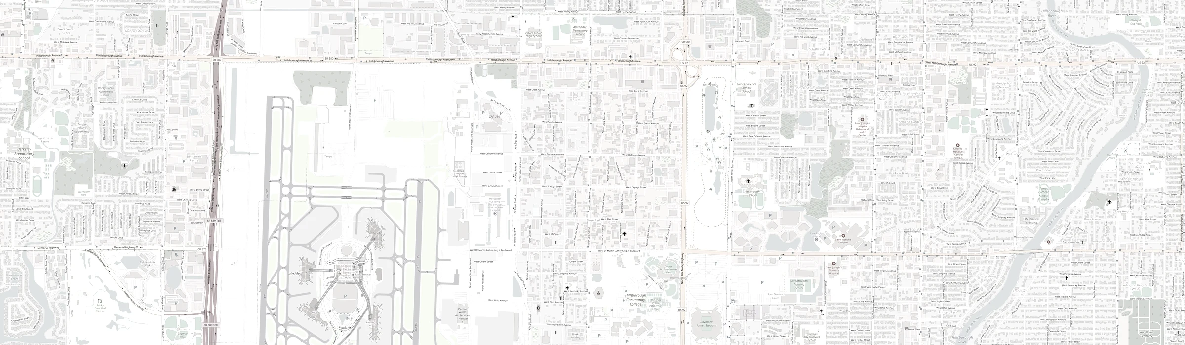 A map of the area covered